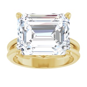 10K Yellow Gold 13x11 mm Emerald Ring Mounting – image 5