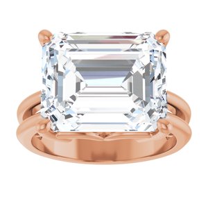 10K Rose Gold 13x11 mm Emerald Ring Mounting – image 5