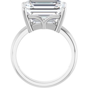 10K White Gold 13x11 mm Emerald Ring Mounting – image 3