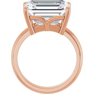 10K Rose Gold 13x11 mm Emerald Ring Mounting – image 3