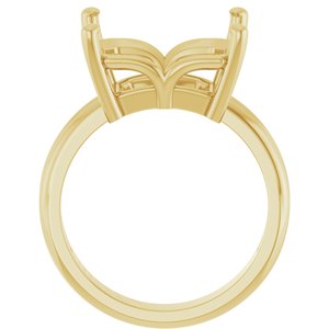 10K Yellow Gold 13x11 mm Emerald Ring Mounting – image 4