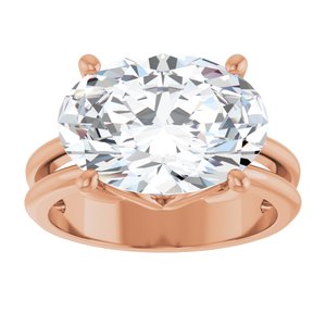 10K Rose Gold 14x10 mm Oval Ring Mounting – image 5