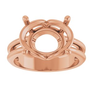 14K Rose Gold 14x10 mm Oval Ring Mounting – image 6