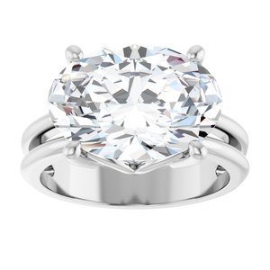 Platinum 14x10 mm Oval Ring Mounting – image 5