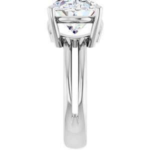10K White Gold 14x10 mm Oval Ring Mounting – image 7