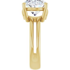 18K Yellow Gold 14x10 mm Oval Ring Mounting – image 7