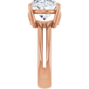 14K Rose Gold 14x10 mm Oval Ring Mounting – image 7