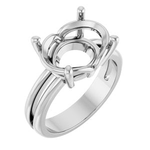 10K White Gold 14x10 mm Oval Ring Mounting – image 2