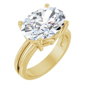 10K Yellow Gold 14x10 mm Oval Ring Mounting