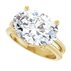 10K Yellow Gold 14x10 mm Oval Ring Mounting – image 8