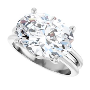 Sterling Silver 14x10 mm Oval Ring Mounting – image 8