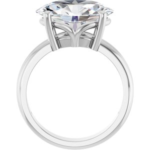 10K White Gold 14x10 mm Oval Ring Mounting – image 3