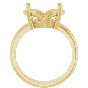 18K Yellow Gold 14x10 mm Oval Ring Mounting – image 4
