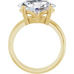 14K Yellow Gold 14x10 mm Oval Ring Mounting – image 3