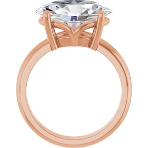 14K Rose Gold 14x10 mm Oval Ring Mounting – image 3