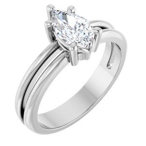 Platinum 8x5 mm Pear Ring Mounting