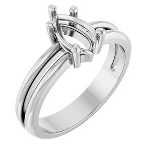 Platinum 8x5 mm Pear Ring Mounting – image 2
