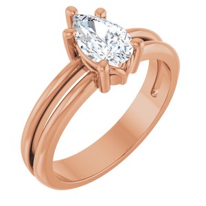 14K Rose Gold 8x5 mm Pear Ring Mounting