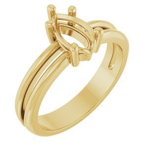 10K Yellow Gold 8x5 mm Pear Ring Mounting – image 2