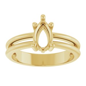 18K Yellow Gold 8x5 mm Pear Ring Mounting – image 6