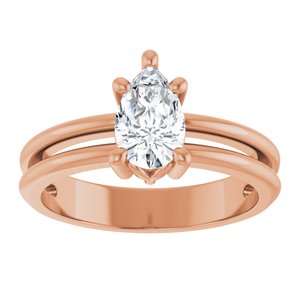 14K Rose Gold 8x5 mm Pear Ring Mounting – image 5