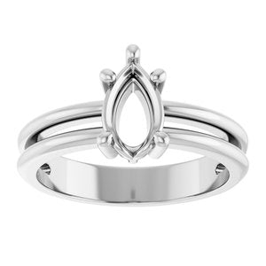 18K White Gold 8x5 mm Pear Ring Mounting – image 6