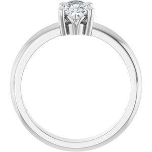 18K White Gold 8x5 mm Pear Ring Mounting – image 3