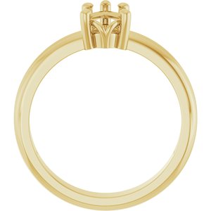 14K Yellow Gold 8x5 mm Pear Ring Mounting – image 4