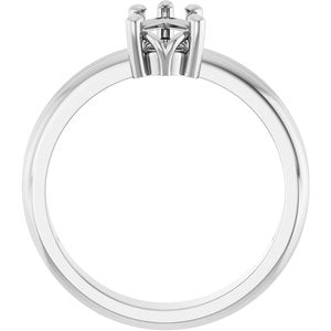 18K White Gold 8x5 mm Pear Ring Mounting – image 4