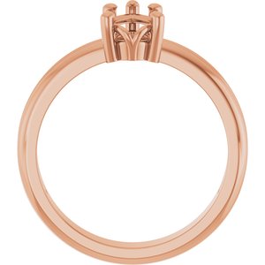 14K Rose Gold 8x5 mm Pear Ring Mounting – image 4