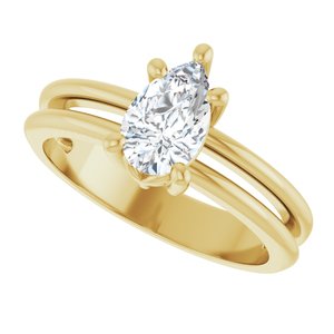 14K Yellow Gold 8x5 mm Pear Ring Mounting – image 8