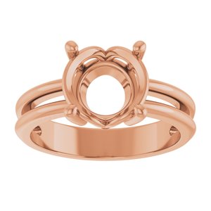 10K Rose Gold 9 mm Round Ring Mounting – image 6