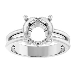 10K White Gold 9 mm Round Ring Mounting – image 6