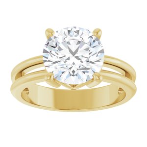 14K Yellow Gold 9 mm Round Ring Mounting – image 5