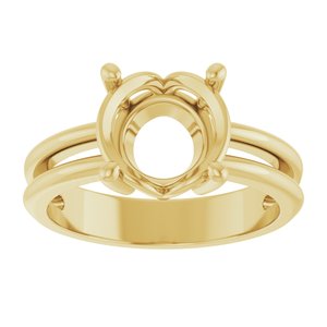 10K Yellow Gold 9 mm Round Ring Mounting – image 6