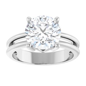 18K White Gold 9 mm Round Ring Mounting – image 5
