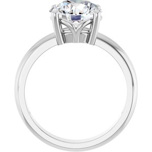 14K X1 White Gold 9 mm Round Ring Mounting – image 3