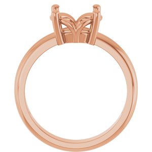 10K Rose Gold 9 mm Round Ring Mounting – image 4