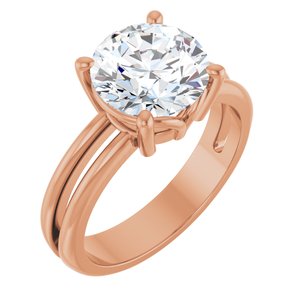 14K Rose Gold 9 mm Round Ring Mounting