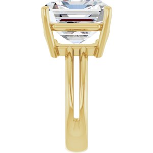 14K Yellow Gold 15x13 mm Emerald Ring Mounting – image 7
