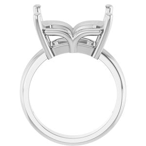 10K White Gold 15x13 mm Emerald Ring Mounting – image 4