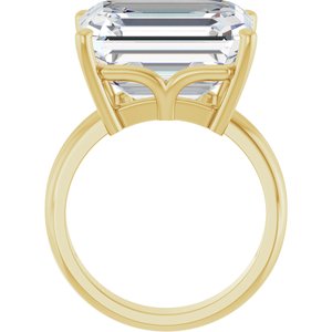 10K Yellow Gold 15x13 mm Emerald Ring Mounting – image 3