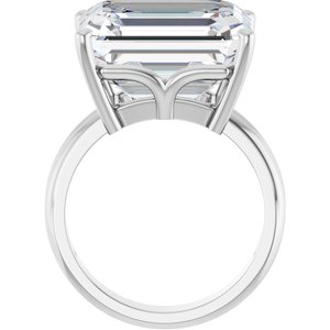 14K X1 White Gold 15x13 mm Emerald Ring Mounting – image 3