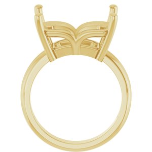 18K Yellow Gold 15x13 mm Emerald Ring Mounting – image 4