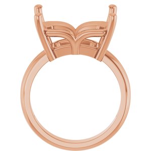 10K Rose Gold 15x13 mm Emerald Ring Mounting – image 4