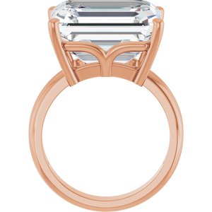 18K Rose Gold 15x13 mm Emerald Ring Mounting – image 3