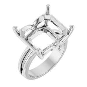 Platinum 15x13 mm Emerald Ring Mounting – image 2