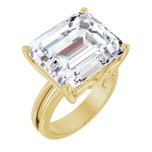 10K Yellow Gold 15x13 mm Emerald Ring Mounting
