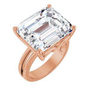 18K Rose Gold 15x13 mm Emerald Ring Mounting