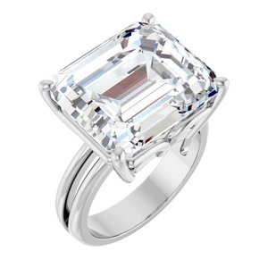 Platinum 15x13 mm Emerald Ring Mounting